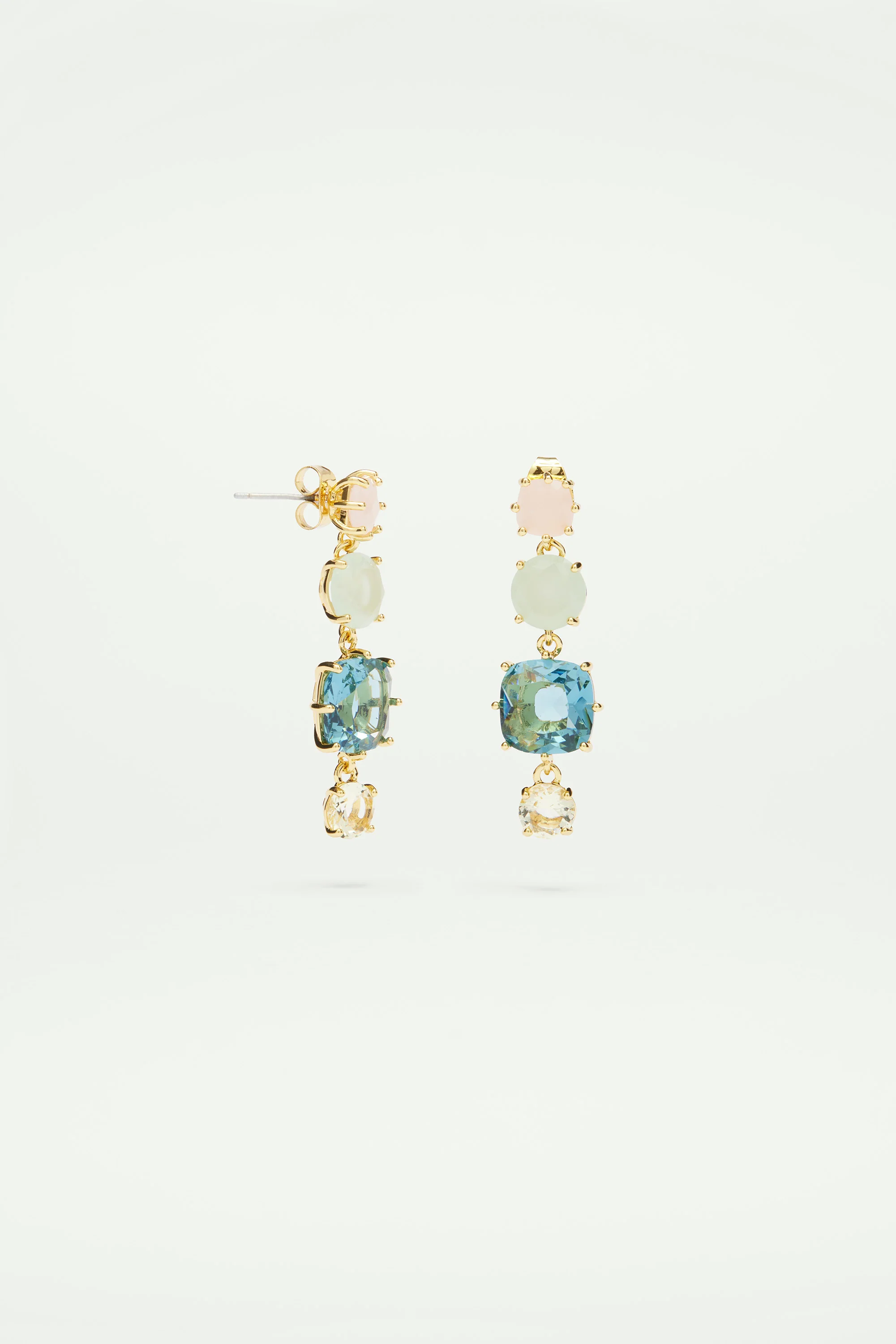 Boucles d'oreilles 4 pierres la diamantine acqua azzura - Image 2