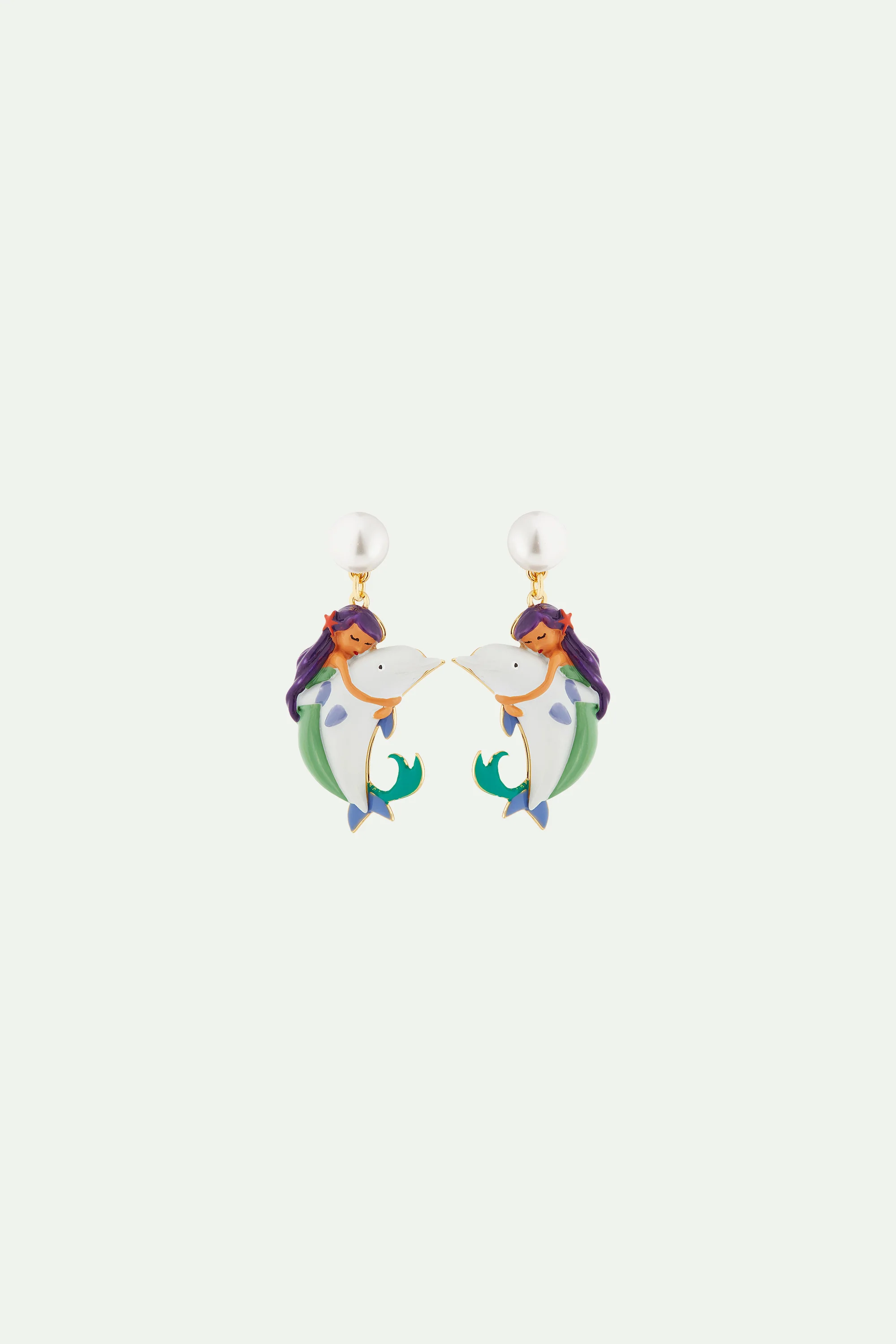 Boucles d'oreilles sirène et dauphin