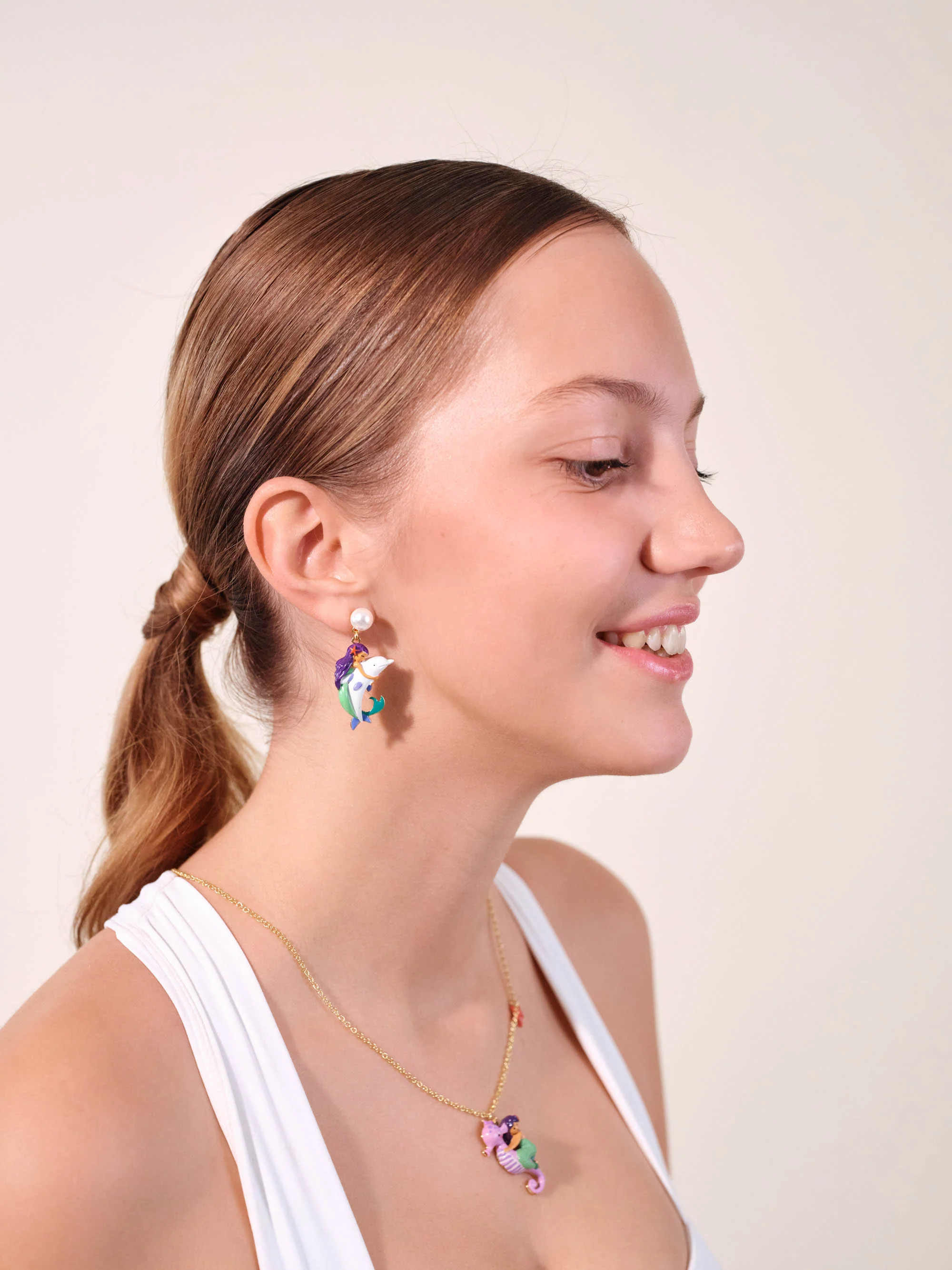 Boucles d'oreilles sirène et dauphin - Image 2