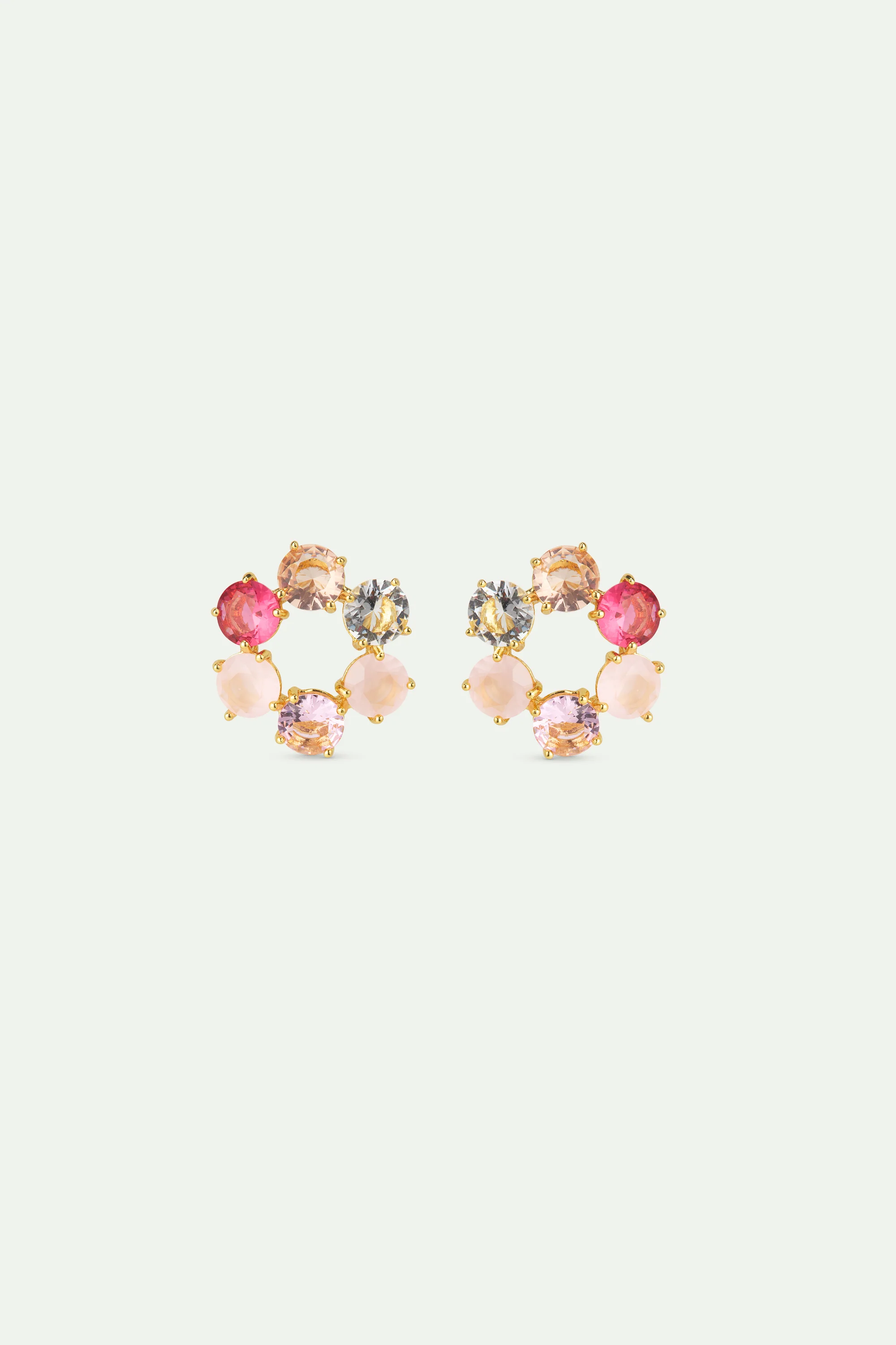 Boucles d'oreilles six pierres La Diamantine Rosa Centifiola