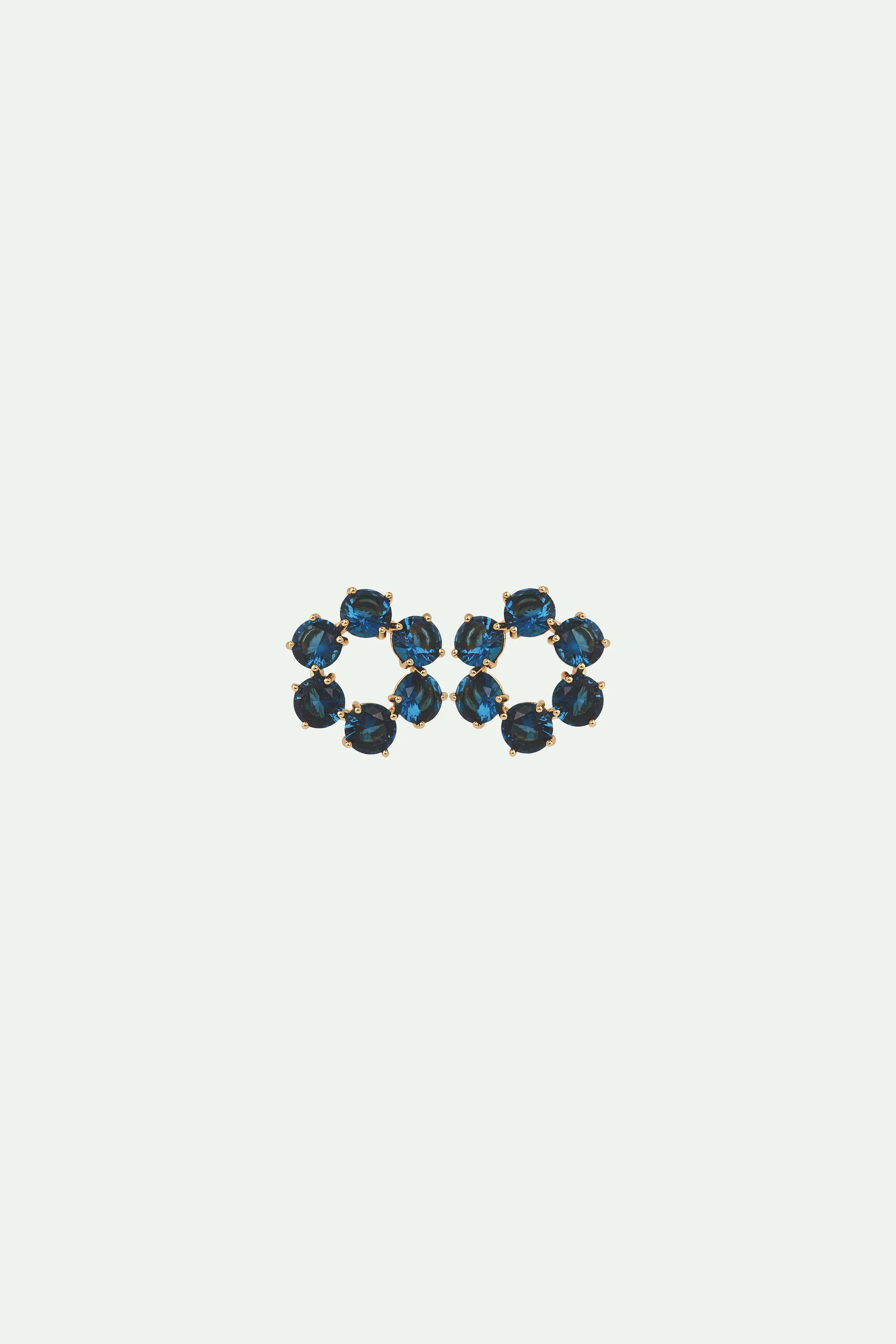 Boucles d'oreilles tiges 6 pierres La Diamantine Bleu Océan