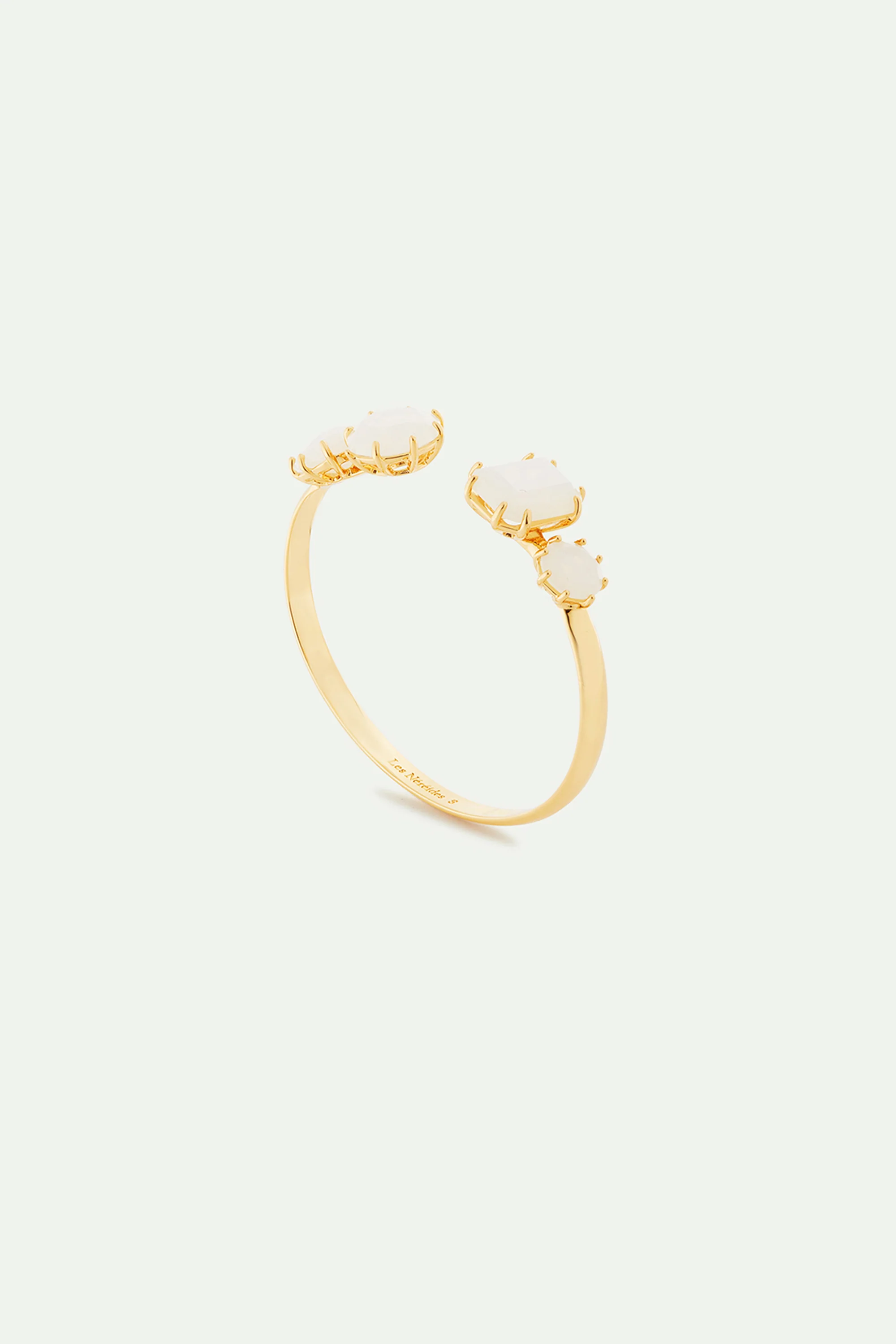 Bracelet jonc quatre pierres La Diamantine blanc opalescent - Image 5