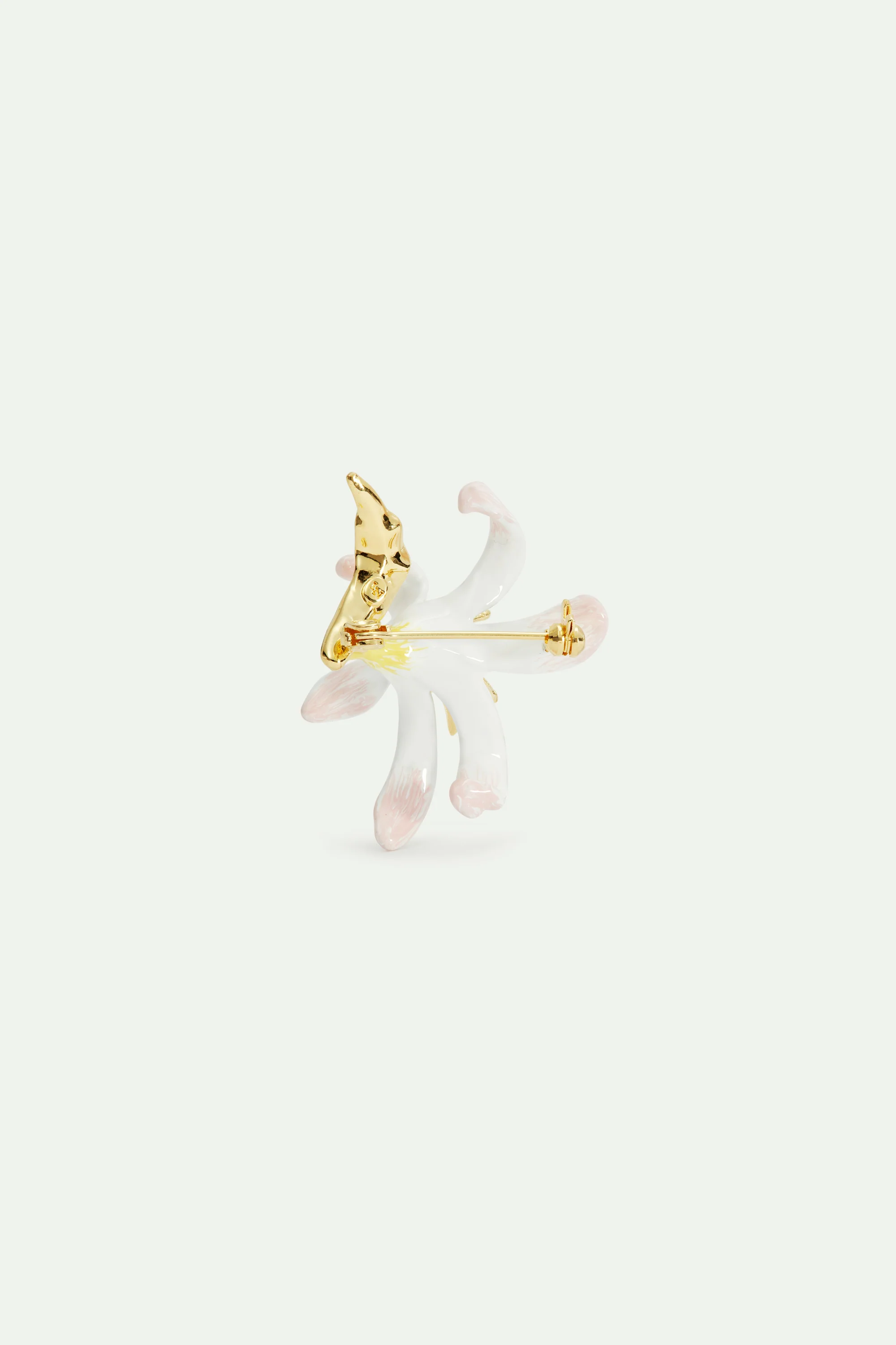 Broche Grande fleur de lys blanche et cristaux - Image 2