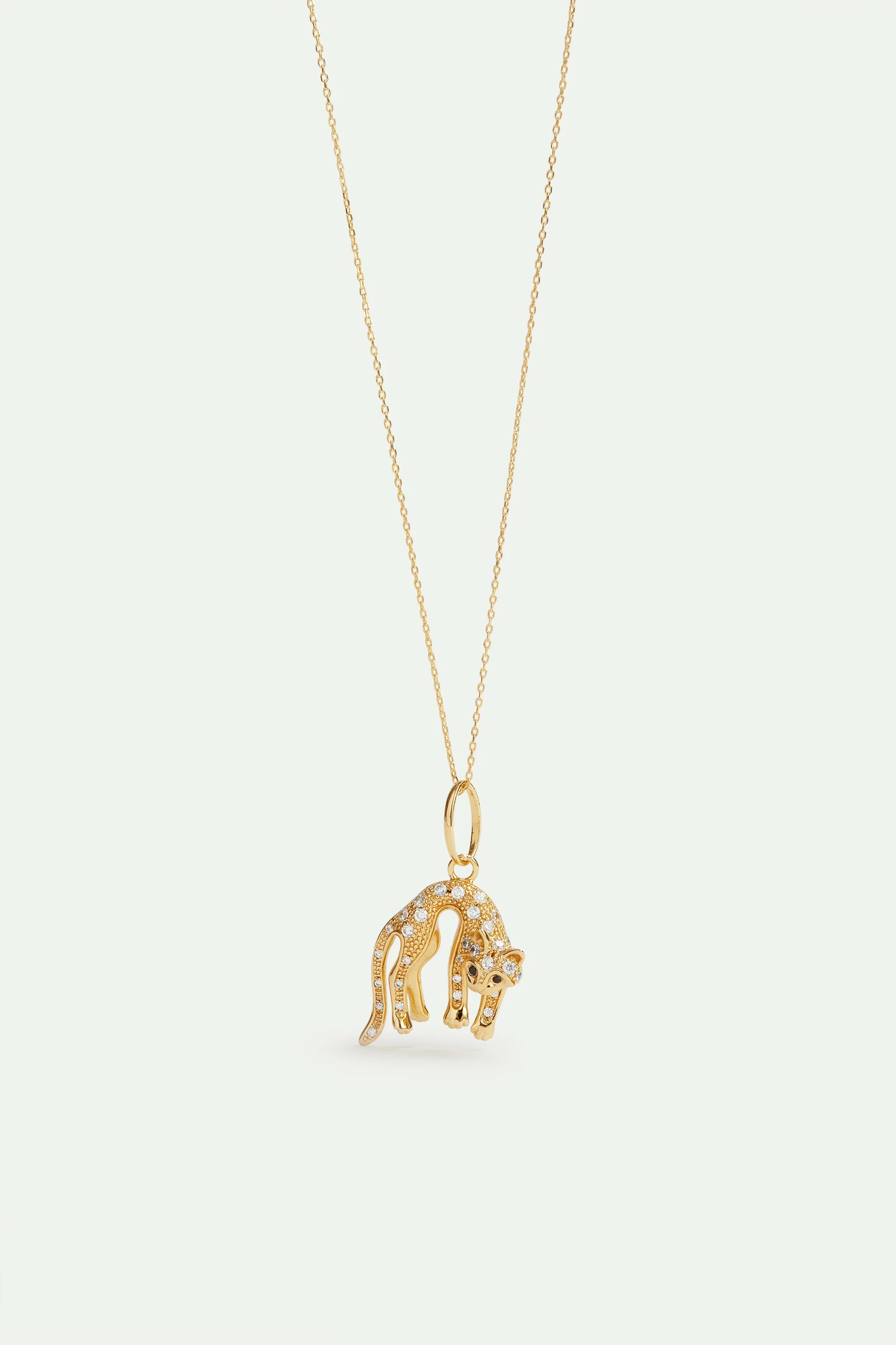 Pendentif chat doré et cristaux, Attention et Douceur - Image 3