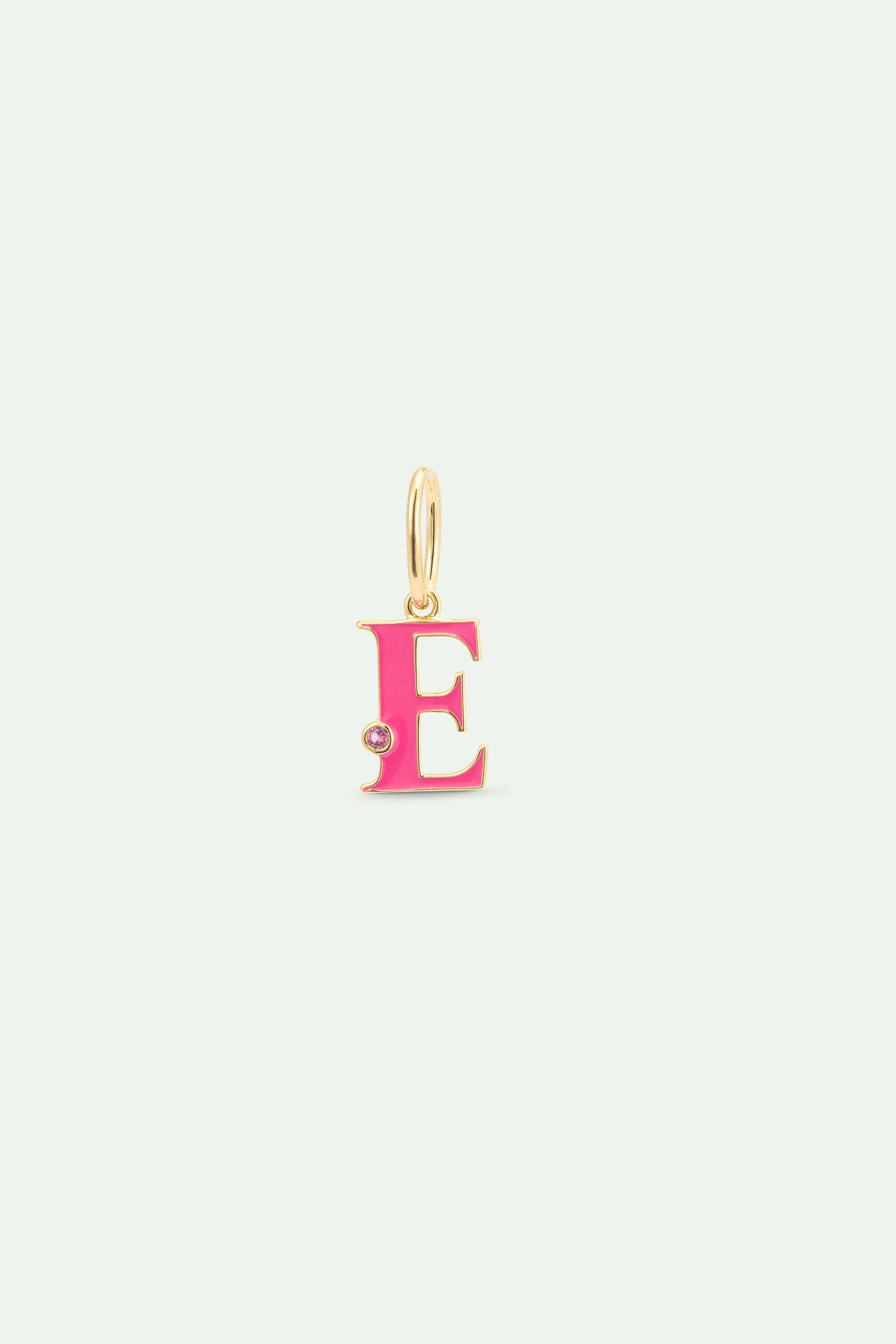 Pendentif lettre E rose